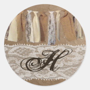 20 - 1.5 Envelope Seal Kraft Paper Bag Lace Burla