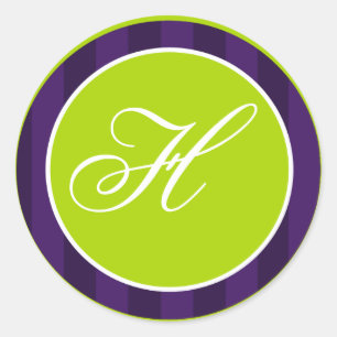 20 - 1.5" Envelope Seal Lime Green & Purple