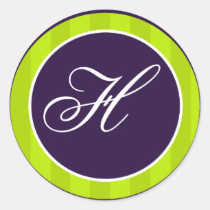 20 - 1.5"  Envelope Seal Lime Green & Purple