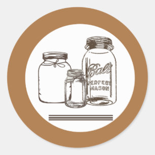 20 - 1.5  Envelope Seal Mason Jar Country Rustic