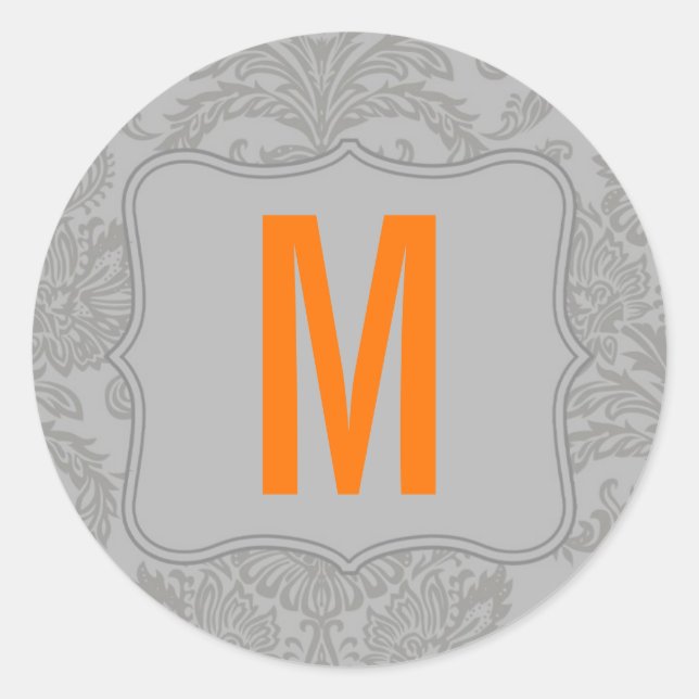 20 - 1.5  Envelope Seal Modern Grey Damask Lace (Front)