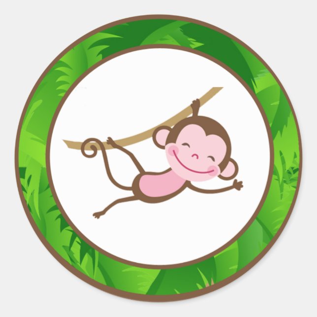 20 - 1.5"  Envelope Seal MonkeySwing Jungle Safari (Front)
