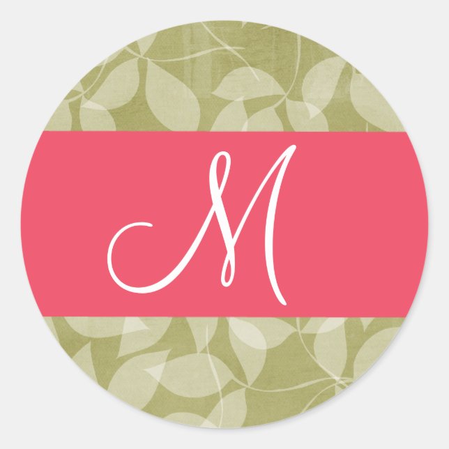 20 - 1.5  Envelope Seal Monogram Green Leaves (Front)
