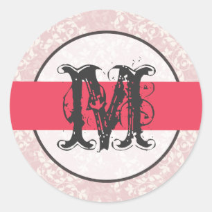20 - 1.5  Envelope Seal Monogram Pink Floral Flowe