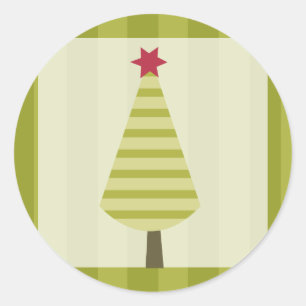 20 - 1.5" Envelope Seal Olive Green Striped Tree