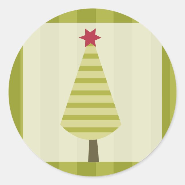 20 - 1.5" Envelope Seal Olive Green Striped Tree (Front)