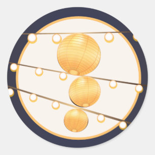 20 - 1.5 Envelope Seal Paper Lanterns on Blue