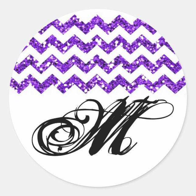 20 - 1.5  Envelope Seal Purp Glitter Chevron Strip (Front)