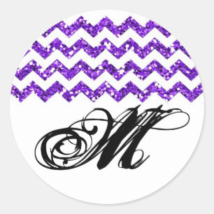 20 - 1.5 Envelope Seal Purp Glitter Chevron Strip