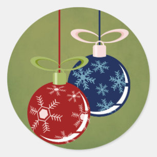 20 - 1.5" Envelope Seal Red/Blue Hanging Ornaments