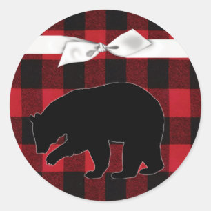 20 - 1.5  Envelope Seal Red Buffalo Plaid Bear