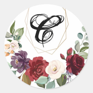 20 - 1.5  Envelope Seal Roses on White with Gold G