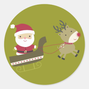 20 - 1.5" Envelope Seal Santas Coming to Town