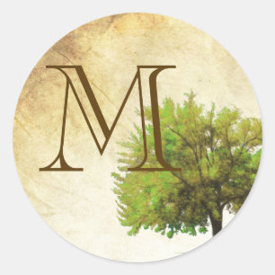 20 - 1.5 Envelope Seal Spring Tree Aged Paper Vin