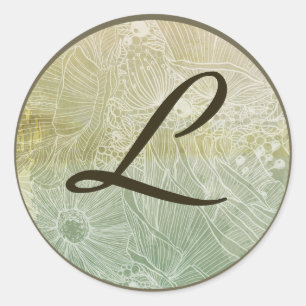 20 - 1.5  Envelope Seal Vintage Floral Antique