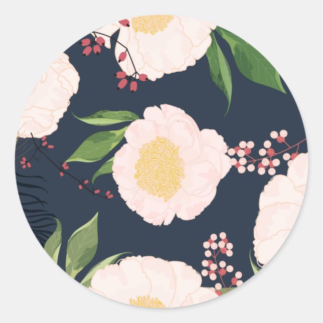 20 - 1.5  Envelope Seal White Floral Flowers on Da (Front)