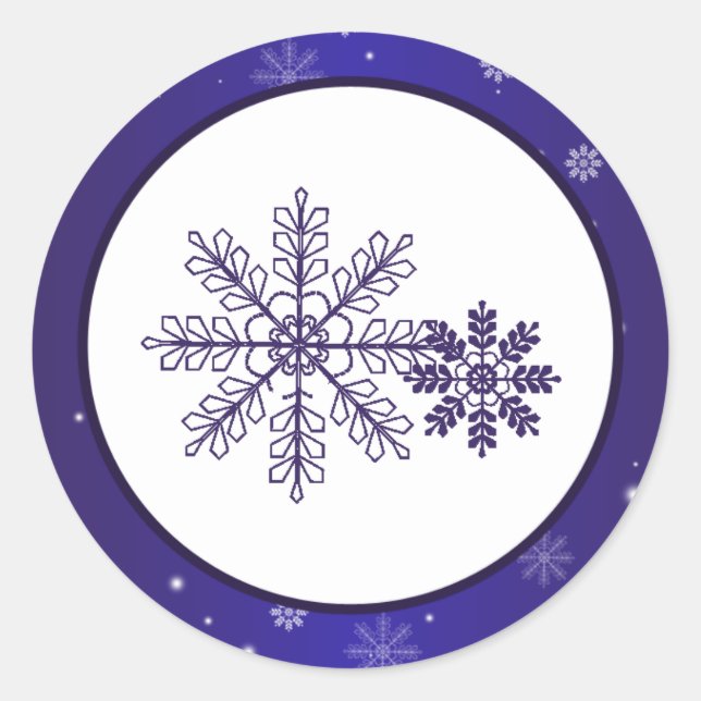 20 - 1.5" Envelope Seal White Snow Flakes (Front)