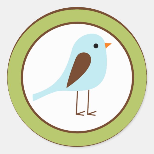 20 - 1.5"  Envelope Seal Woodland Friends Bird (Front)