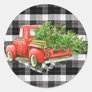 20 - 1.5  Envelope Seal XMAS Truck Buffalo Plaid