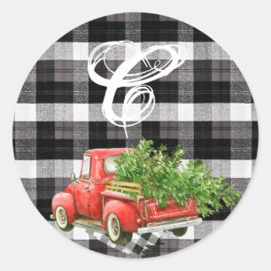 20 - 1.5  Envelope Seal XMAS Truck Buffalo Plaid