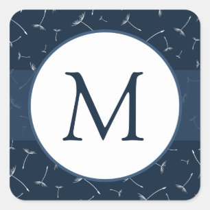 20 - 1.5" Envelope Sticker Navy Blue Dandelion Flo