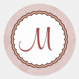 20 - 1.5" Envelope Sticker Pink/Brown Floral Love