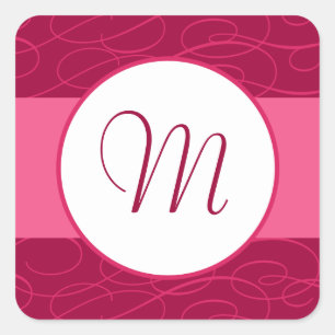 20 - 1.5" Envelope Sticker Raspberry Pink Loops/Sw