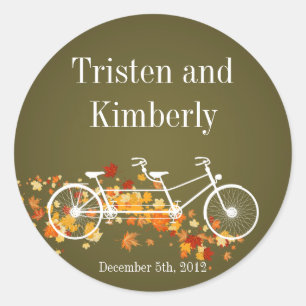 20 - 1.5" Favour Stickers Brown Fall Double Bike