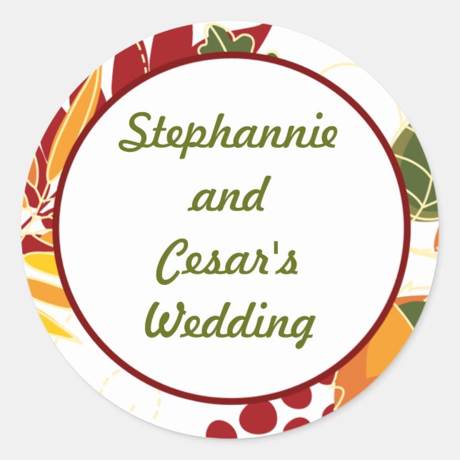 20 - 1.5" Favour Stickers Fall Foliage Leaves (Front)