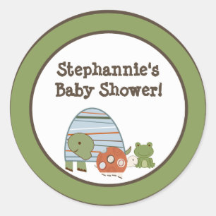 20 - 1.5" Favour Stickers Laguna Beach Turtle Frog