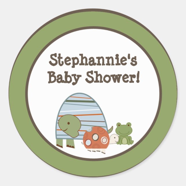 20 - 1.5" Favour Stickers Laguna Beach Turtle Frog (Front)