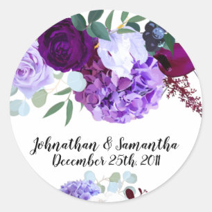 20 - 1.5"  Favour Stickers Lavender Hibiscus on W