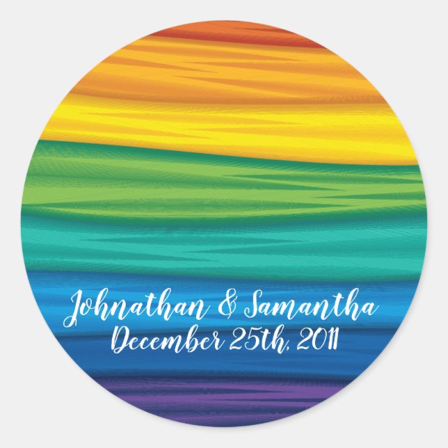 20 - 1.5" Favour Stickers  lgbtq rainbow flag lesb (Front)