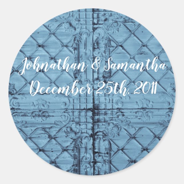 20 - 1.5"  Favour Stickers Rustic Tin Panel Ceilin (Front)