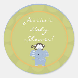 20 - 1.5" Favour Stickers Safari Friends