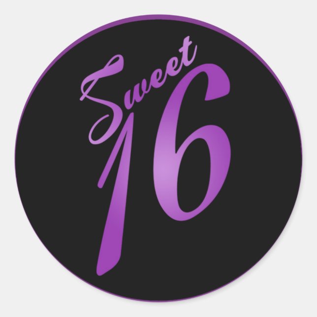 20 - 1.5"  Favour Stickers Sweet 16 Purple Lilac (Front)