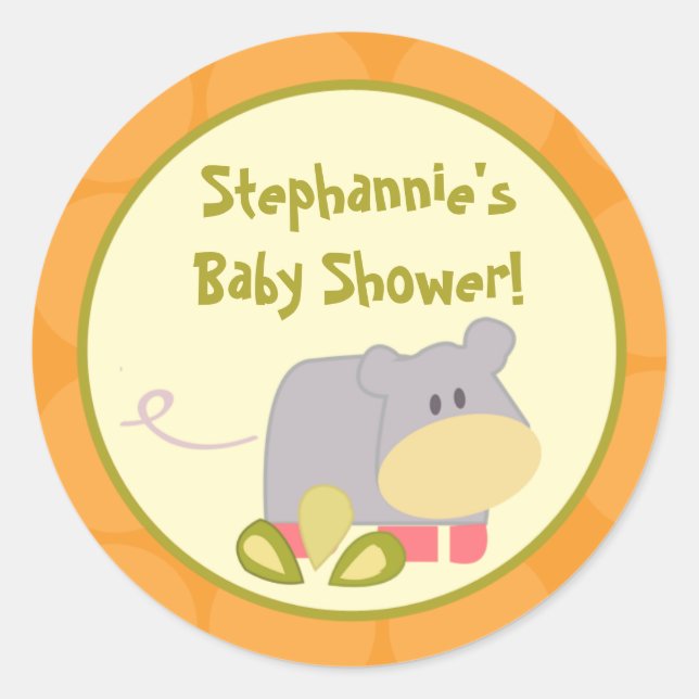 20 - 1.5" Favour Stickers Tropical Punch Elephant (Front)