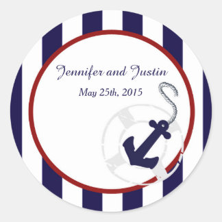 20 - 1.5 Inch Envelope Seal Blue Anchor Nautical