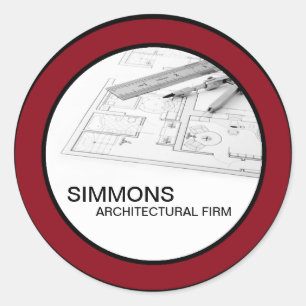 20 - 1.5"  Red Architectural Business Stickers