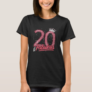20 and Fabulous 20th Birthday Women Girls Diamond T-Shirt