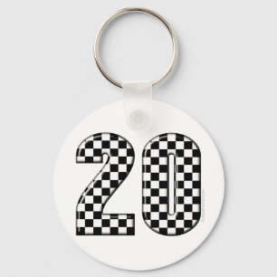 20 auto racing number key ring