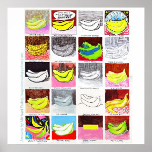 20 Bananas 3x3 Poster