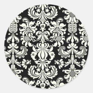 20 Black/White Damask Wedding Envelope Seal