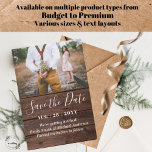 20 Budget RUSTIC PHOTO Save Date and Envelopes Advice Card<br><div class="desc">Congratulations on your engagement! We wish you a lifetime filled with happiness and joy. This modern and elegant wedding design is just one of the many design themes available in this store, created to fit your needs and budget. You can edit the template fields from this page or access Zazzle's...</div>