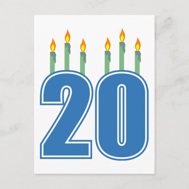 20 Candles (Blue / Green) Postcard (Front)