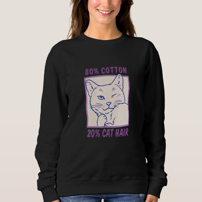 20 Cat Hair Cute Cat Winking Design Sweatshirt (Front)