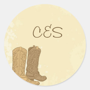 20 Cowboy Wedding Favour Stickers