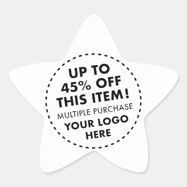 20 Custom Star Stickers 45% OFF Bulk Buy Discount (Front)