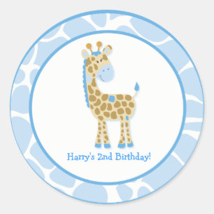 20 Customisable Cupcake Toppers Jungle Giraffe Classic Round Sticker