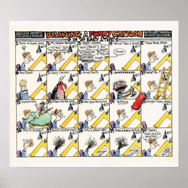 20 Easy Steps to a Funny Drawing Poster (Front)